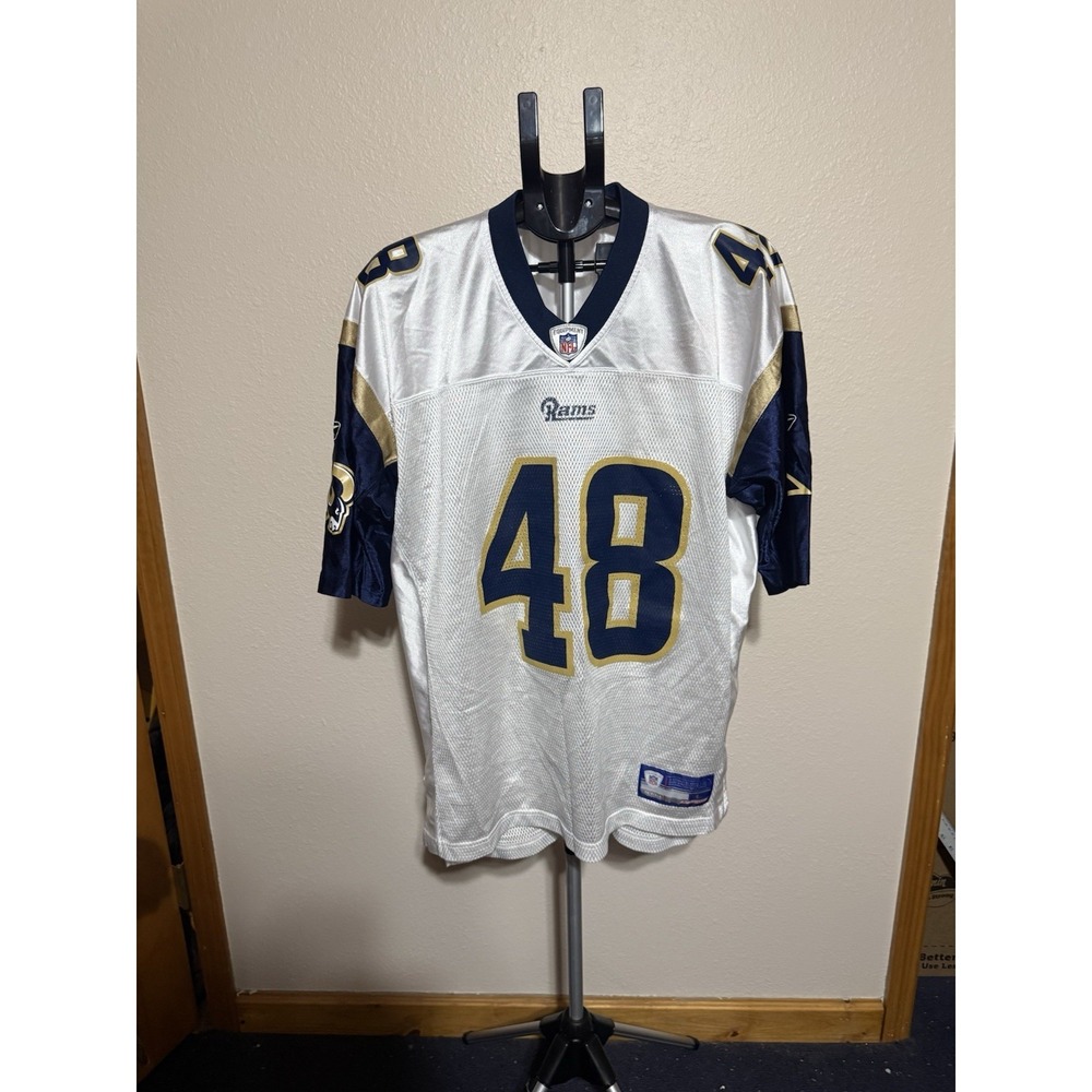 Davis #48 St Louis Rams Reebok NFL Jersey Men's Large White